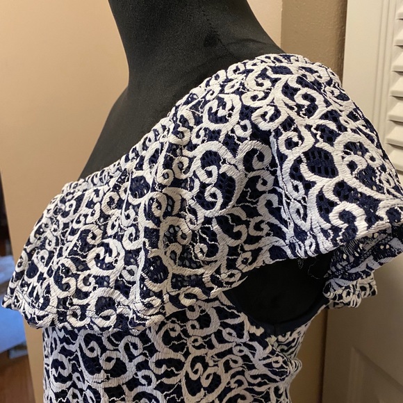 Bebop Lace One-Shoulder Ruffle Mini Dress - Picture 4 of 8